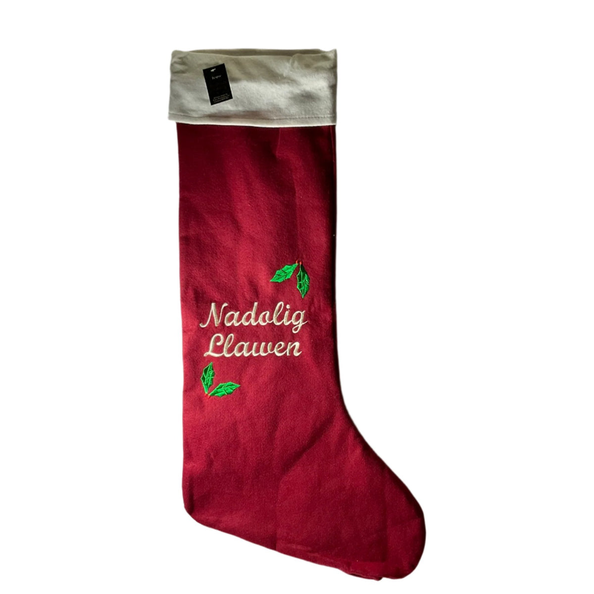 "Nadolig Llawen" Welsh Christmas Santa Stocking