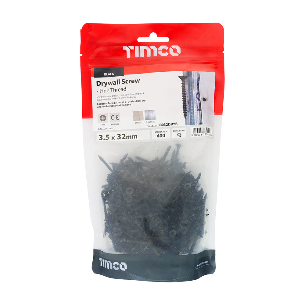 Drywall Screw PH2 - BLK - 3.5 x 32 | TIMbag of 400