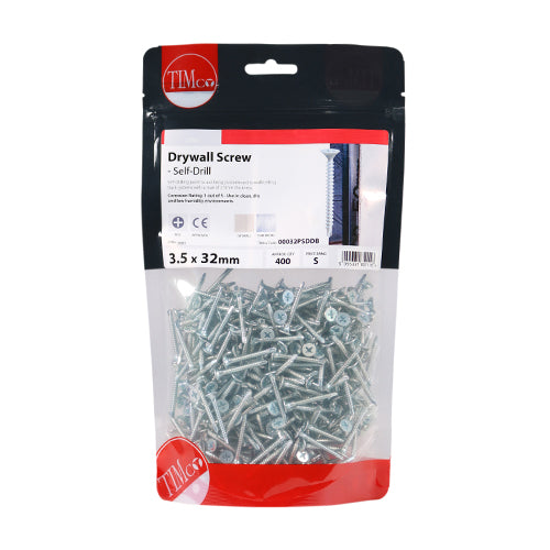 S/Drill Drywall Screw PH2 -BZP - 3.5 x 32 | TIMbag of 400
