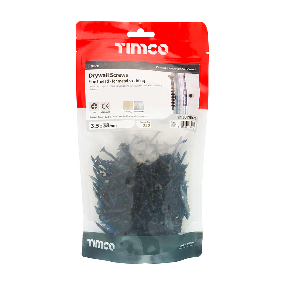 Drywall Screw PH2 - BLK - 3.5 x 38 | TIMbag of 350