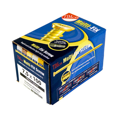 Timco Concrete Screws - TX - Flat Countersunk - Yellow - Box