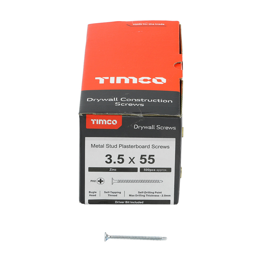 Drywall Screw SELF DRILL Zinc - 3.5 x 55 | Box of 500