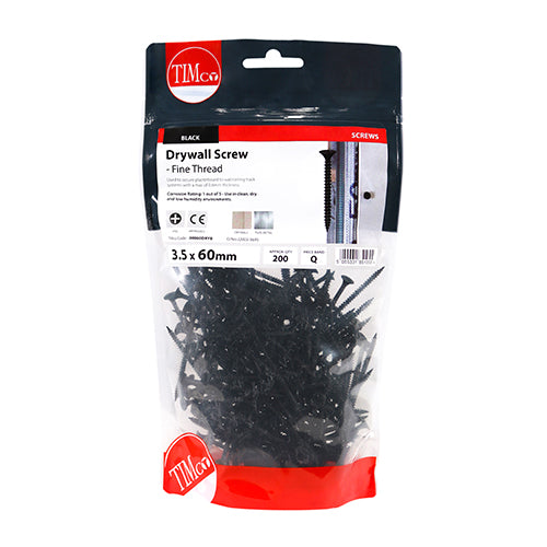 Drywall Screw PH2 - BLK - 3.5 x 60 | TIMbag of 200