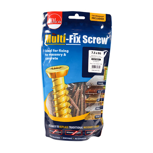 Multi-Fix Concrete Screw - ZYP - 7.5 x 80 | TIMpac of 5