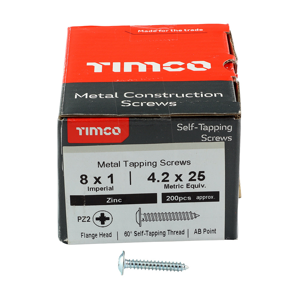 S/Tapping Screw PZ2 FLG Zinc - 8 x 1 | Box of 200