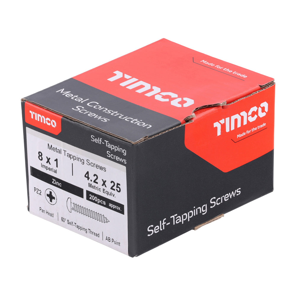 S/Tapping Screw PZ2 PAN Zinc - 8 x 1 | Box of 200