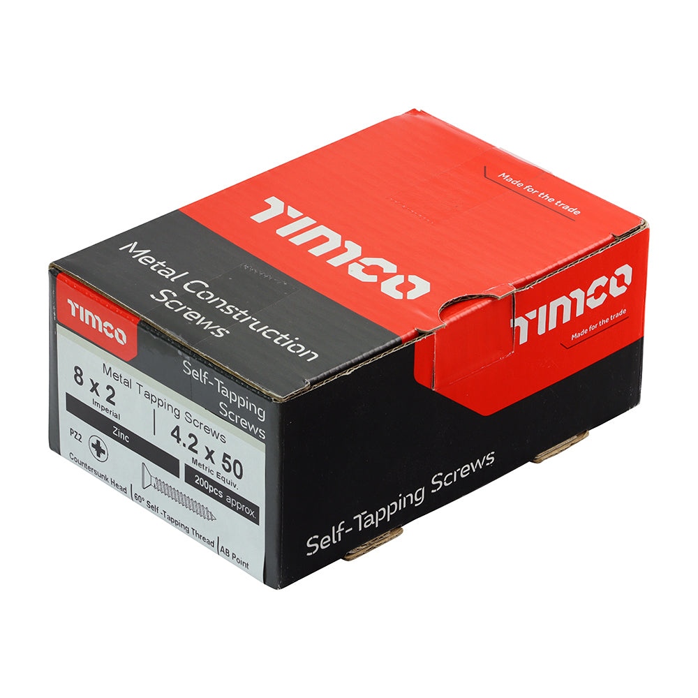 S/Tapping Screw PZ2 CSK Zinc - 8 x 2 | Box of 200