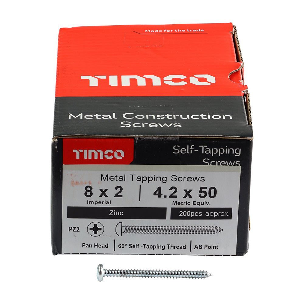 S/Tapping Screw PZ2 PAN Zinc - 8 x 2 | Box of 200