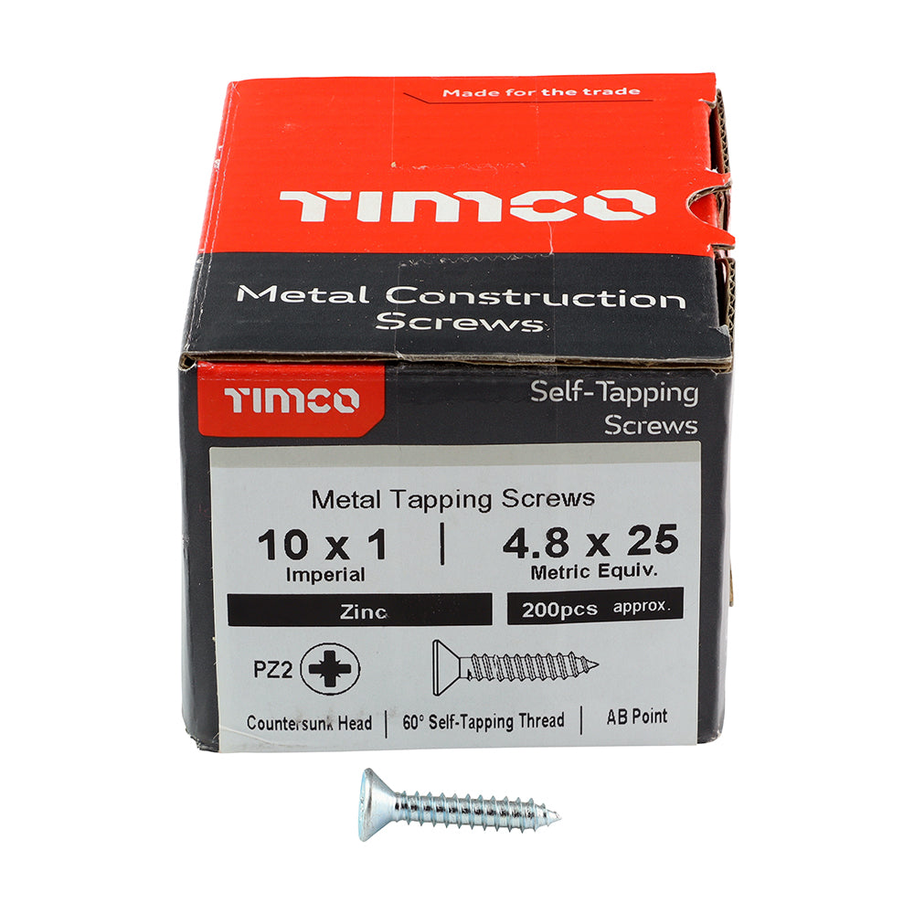 S/Tapping Screw PZ2 CSK Zinc - 10 x 1 | Box of 200