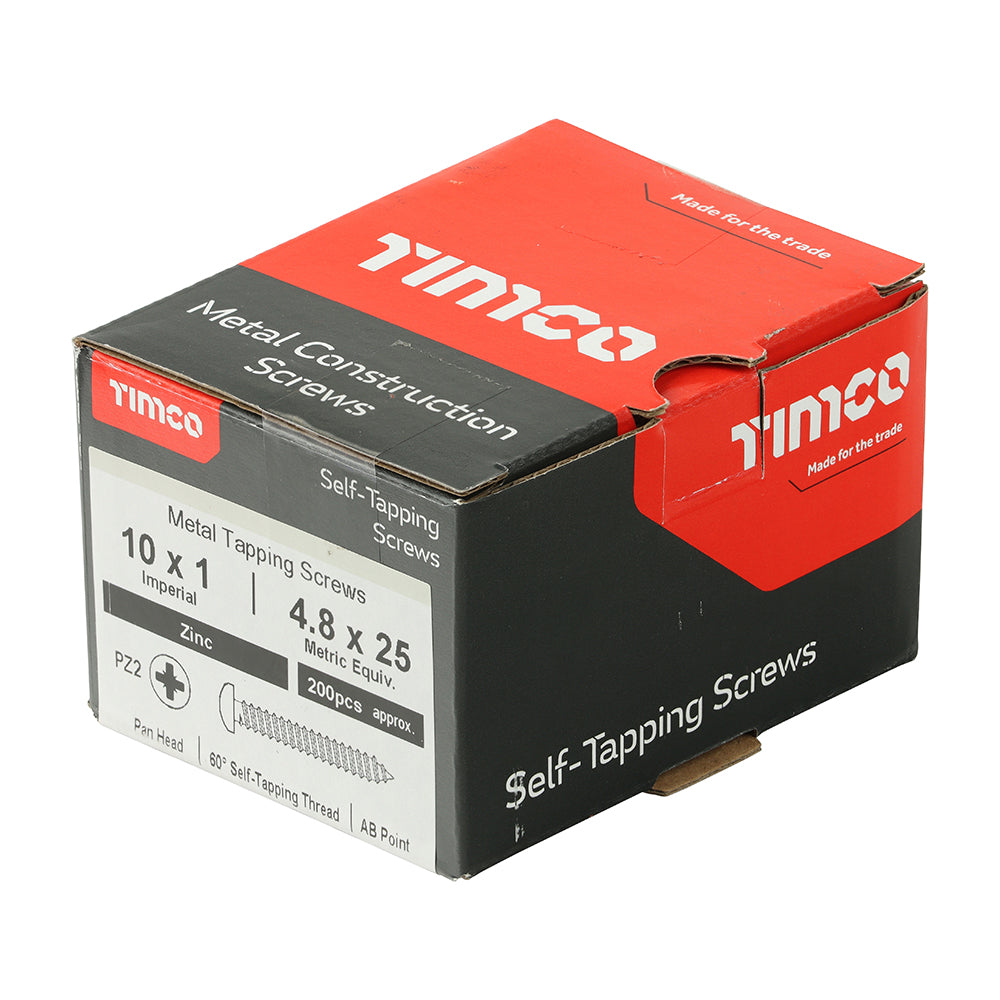 S/Tapping Screw PZ2 PAN Zinc - 10 x 1 | Box of 200