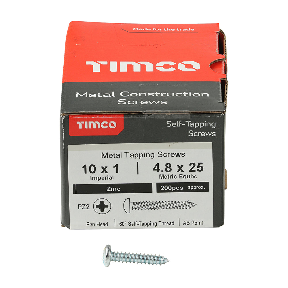 S/Tapping Screw PZ2 PAN Zinc - 10 x 1 | Box of 200
