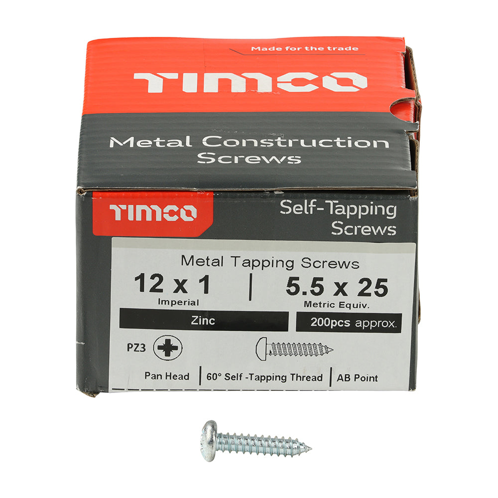 S/Tapping Screw PZ3 PAN Zinc - 12 x 1 | Box of 200