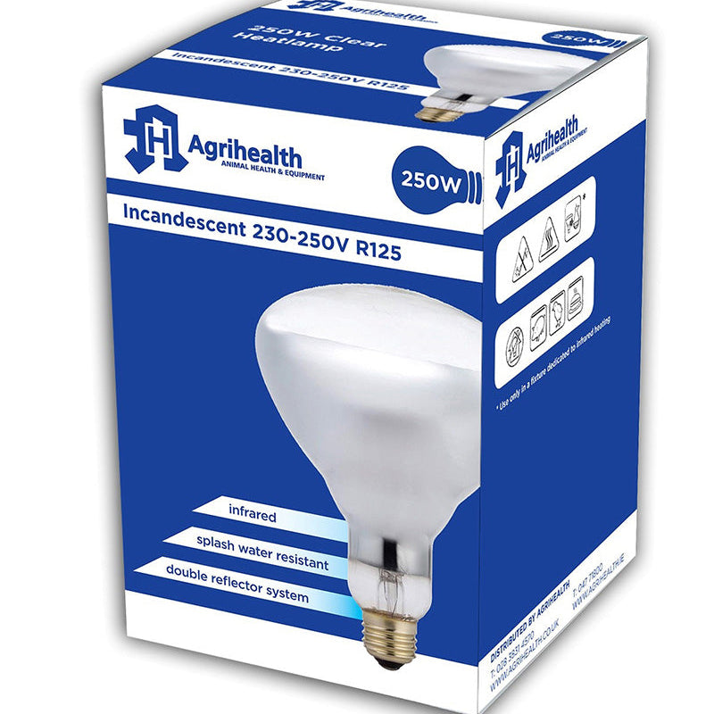 Agrihealth incandescent light bulb packaging on a white background
