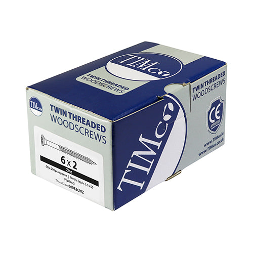 Twin Woodscrew PZ2 CSK Zinc - 5 x 5/8 | Box of 200