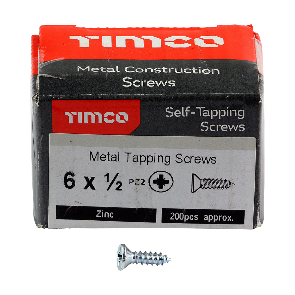 S/Tapping Screw PZ2 CSK Zinc - 6 x 1/2 | Box of 200