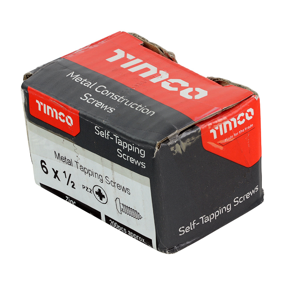 S/Tapping Screw PZ2 PAN Zinc - 6 x 1/2 | Box of 200