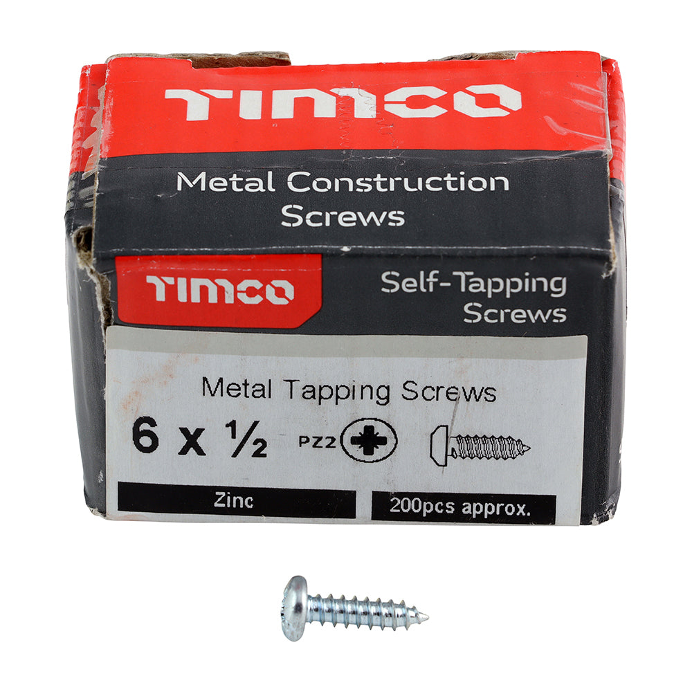 S/Tapping Screw PZ2 PAN Zinc - 6 x 1/2 | Box of 200