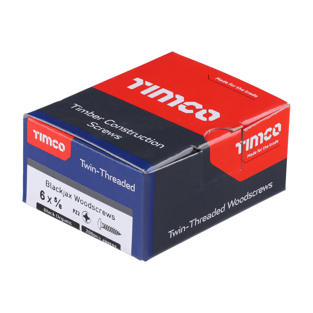 Blackjax Screw PZ2 RND Black - 6 x 5/8 | Box of 200