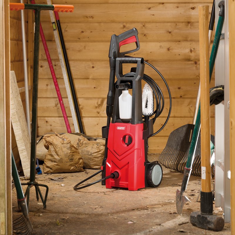 Draper Pressure Washer, 1600W, 135 Bar - Red