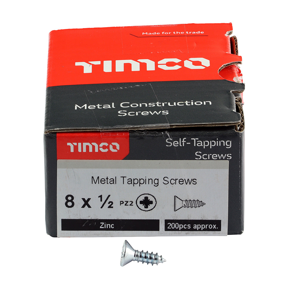 S/Tapping Screw PZ2 CSK Zinc - 8 x 1/2 | Box of 200