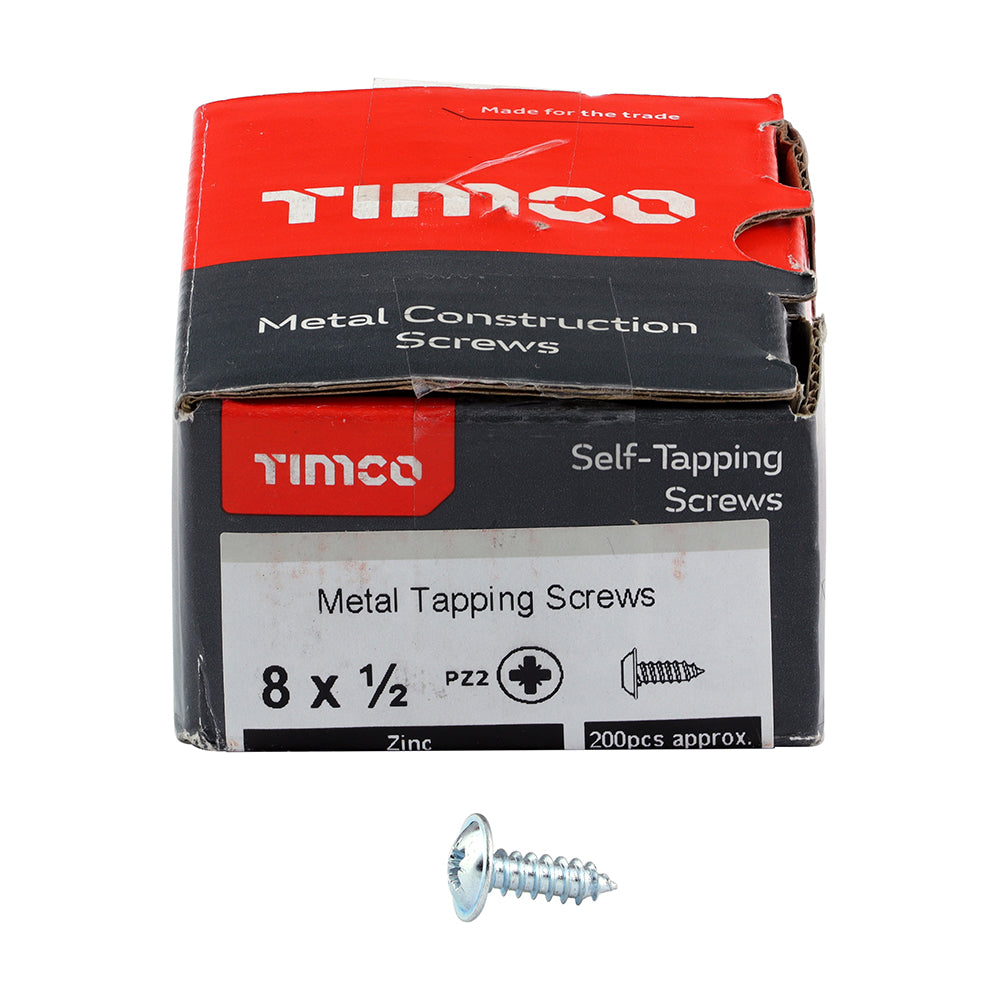 S/Tapping Screw PZ2 FLG Zinc - 8 x 1/2 | Box of 200