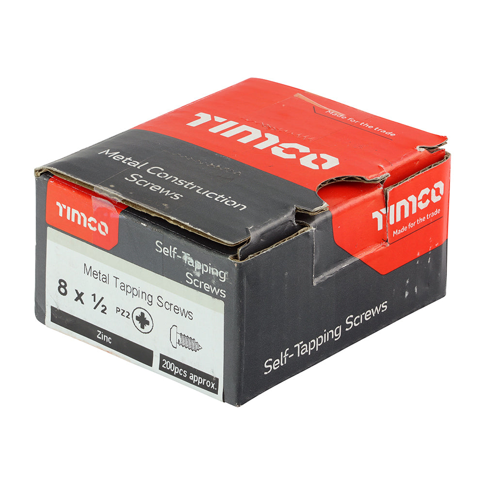 S/Tapping Screw PZ2 PAN Zinc - 8 x 1/2 | Box of 200