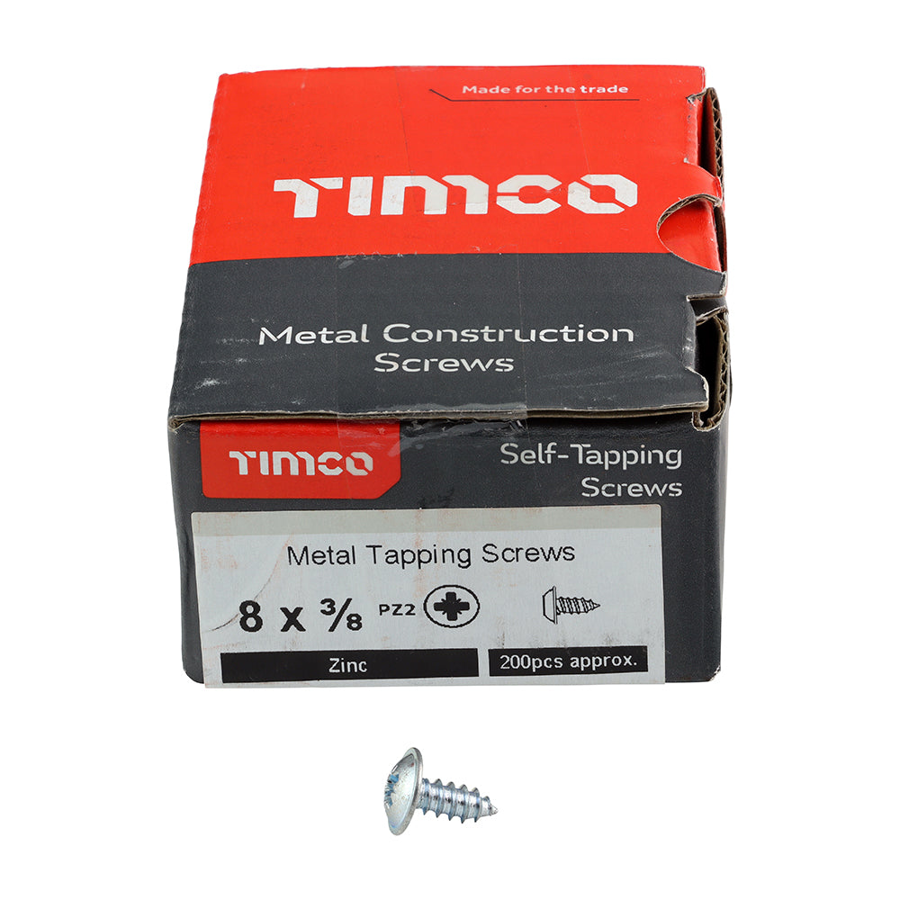 S/Tapping Screw PZ2 FLG Zinc - 8 x 3/8 | Box of 200