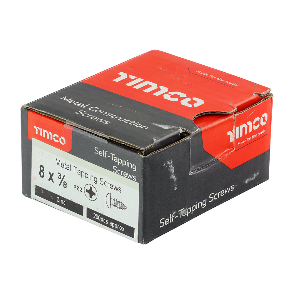 S/Tapping Screw PZ2 PAN Zinc - 8 x 3/8 | Box of 200