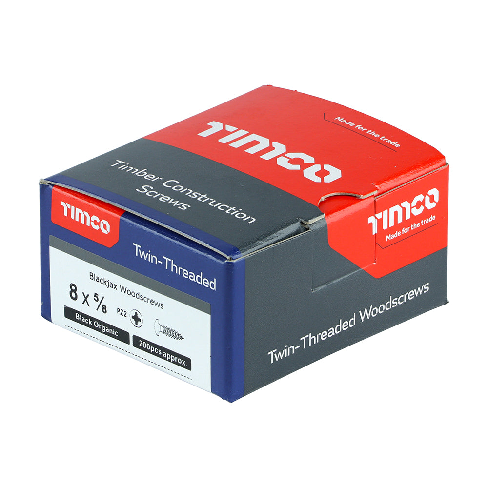 Blackjax Screw PZ2 RND Black - 8 x 5/8 | Box of 200