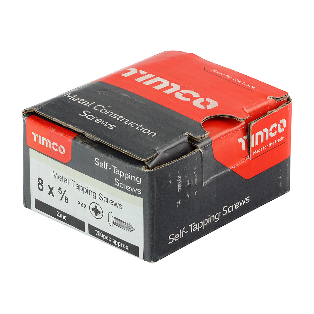 S/Tapping Screw PZ2 PAN Zinc - 8 x 5/8 | Box of 200