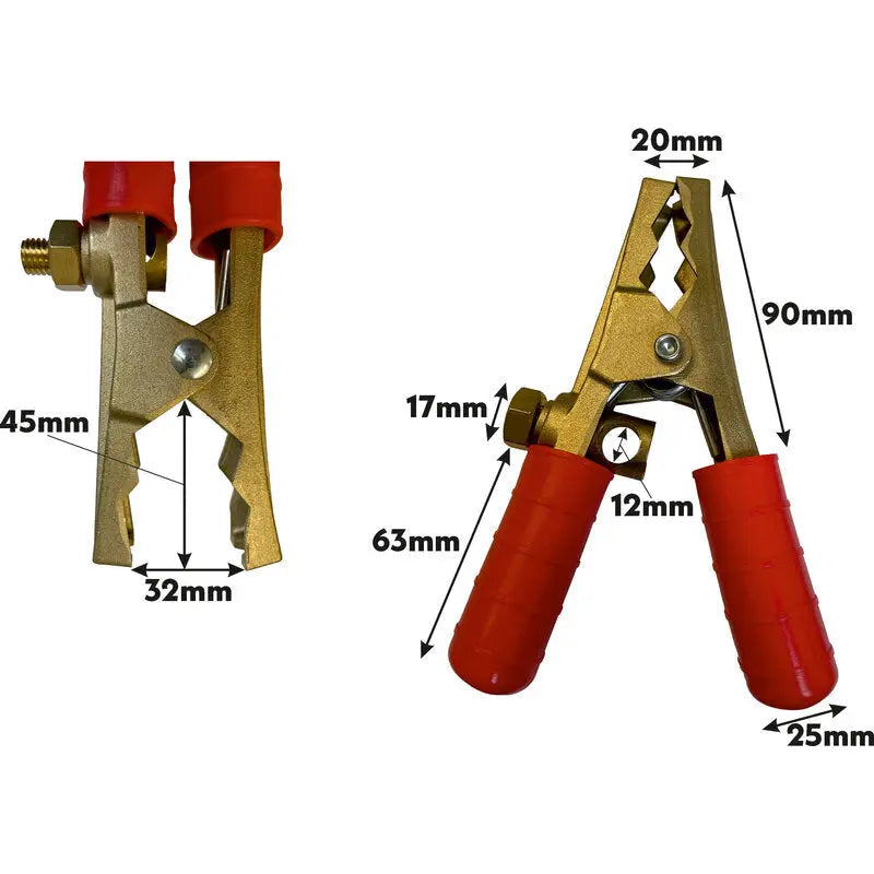 Clamp Booster Cable Cast Red 500amp