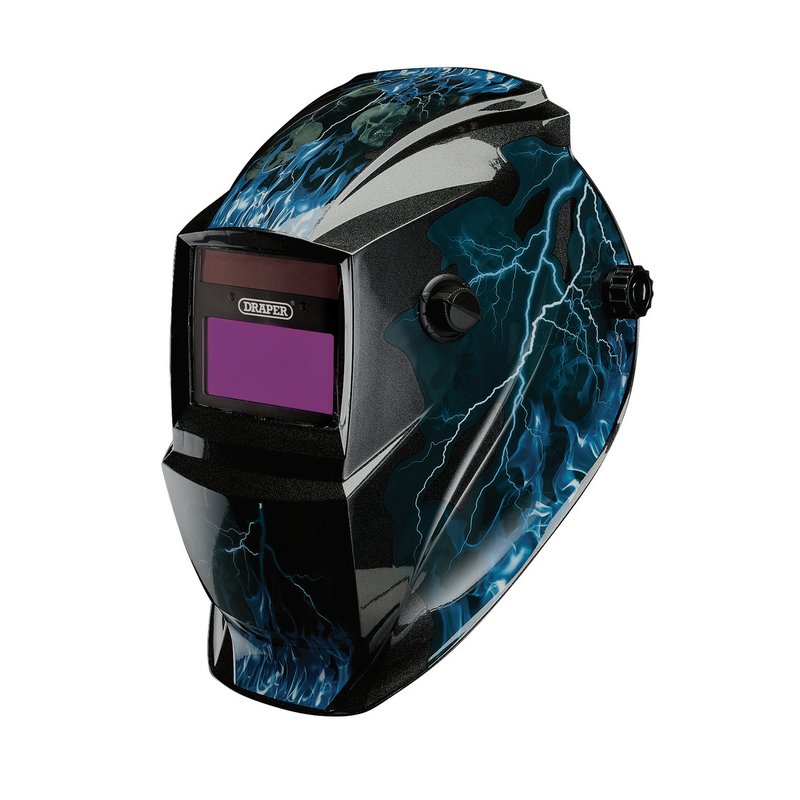 Draper Auto-Darkening Welding Helmet, Blue Skull