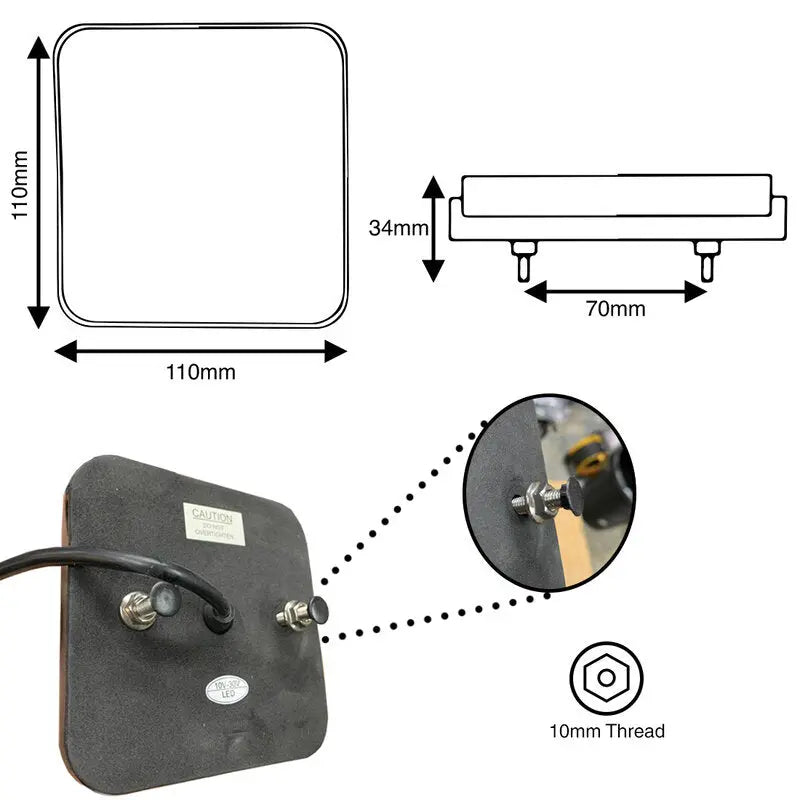 Lamp Tail 3 in 1 LED Neon 10-30V PAIR