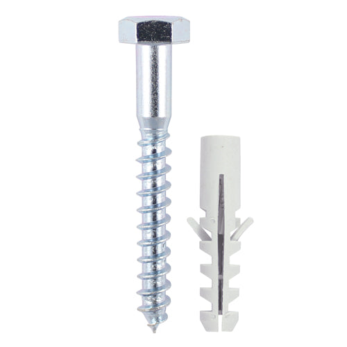 Coach Screw & Nylon Plugs - 6.0 x 60 | TIMbag of 40