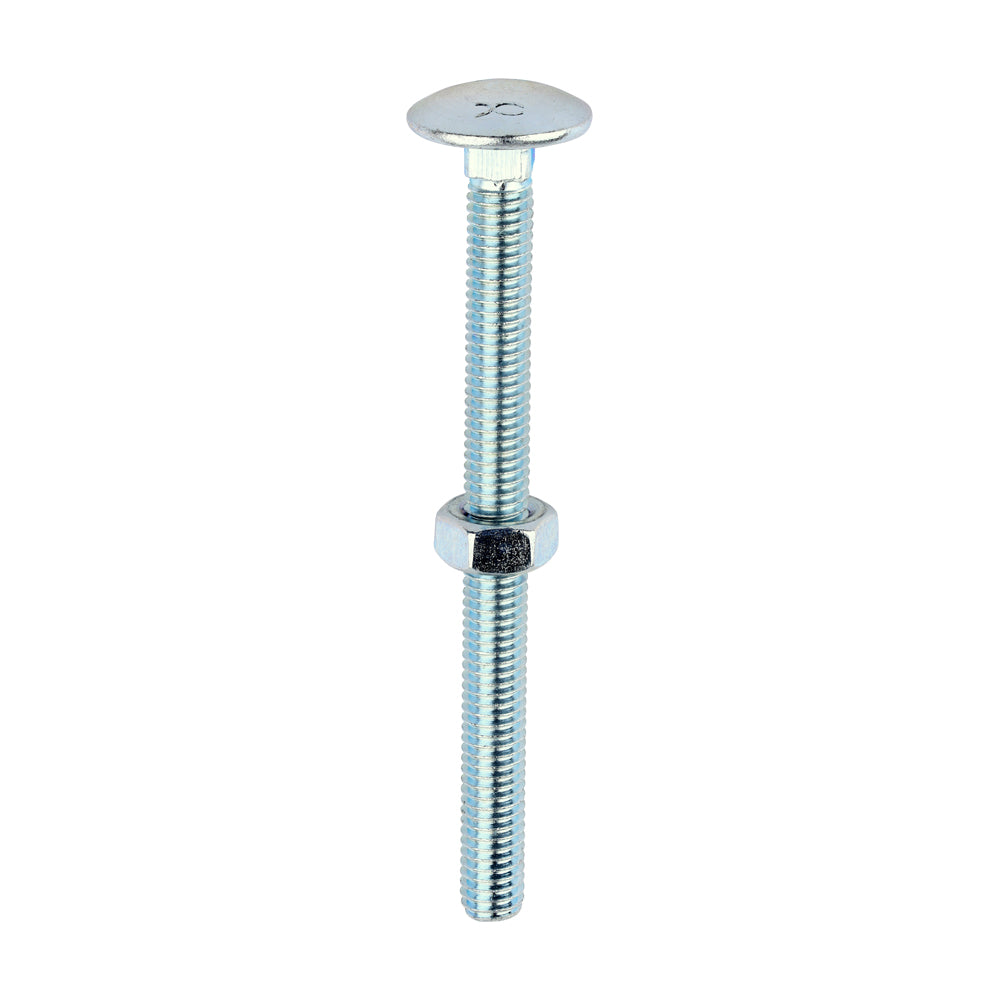 Carriage Bolt & Hex Nut - BZP - Box