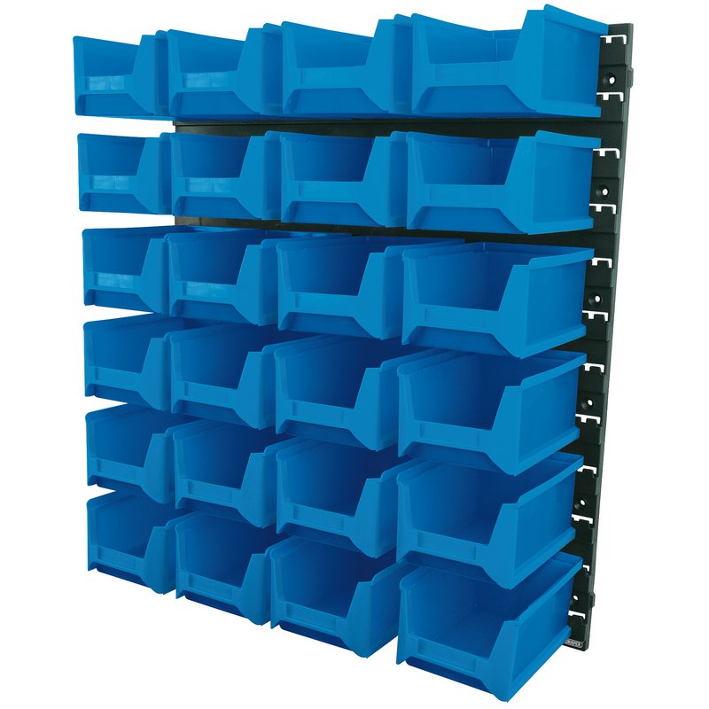 Draper 24 Bin Wall Storage Unit, Large Bins