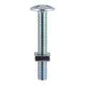 Roofing Bolt & SQ Nut - BZP - M6 x 80 | TIMbag of 70