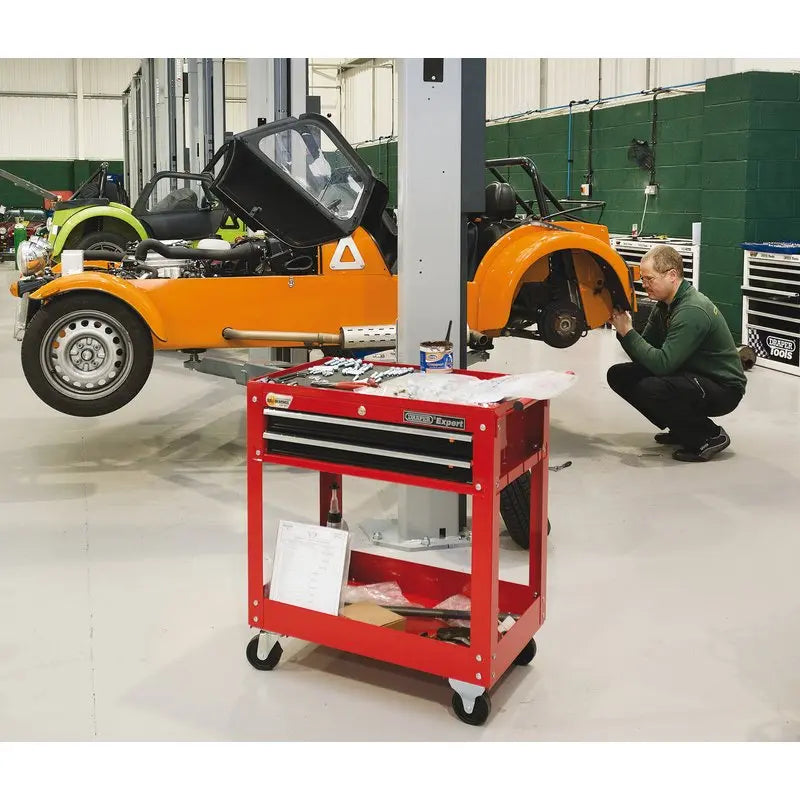Draper Expert 2 Tier Tool Trolley with 2 Drawers Draper Tools