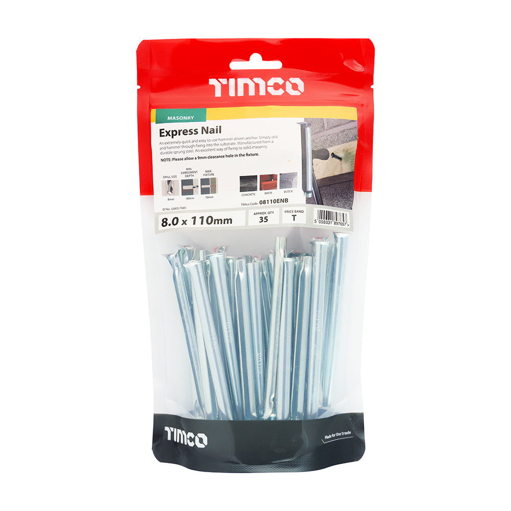 Express Nail - BZP - 8.0 x 110 | TIMpac of 4