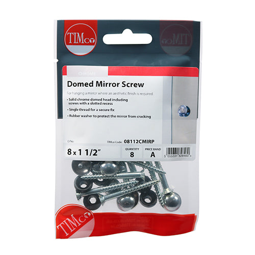 Mirror Screw Dome - Chrome - 8 x 1 1/2 | TIMpac of 8