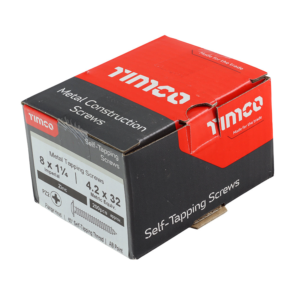 S/Tapping Screw PZ2 FLG Zinc - 8 x 1 1/4 | Box of 200