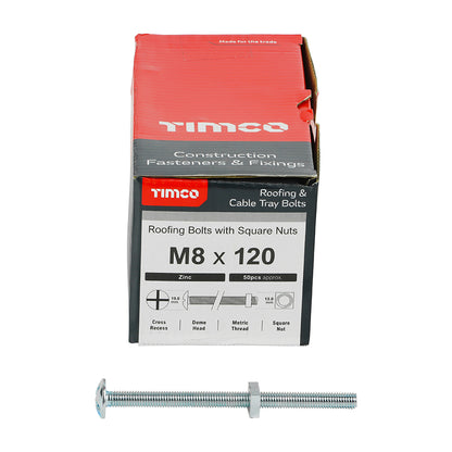 Roofing Bolts with Square Nuts - Zinc - Box