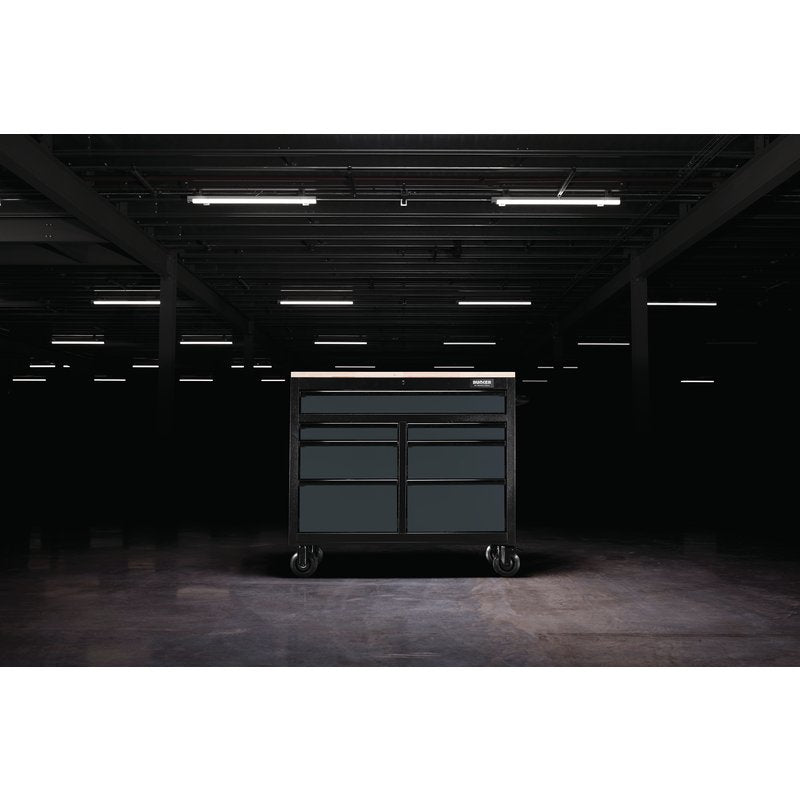 BUNKER® Workbench Roller Toll Cabinet, 7 Drawer, 41", Grey