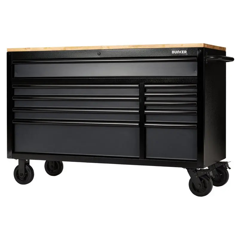 BUNKER® Workbench Roller Tool Cabinet, 10 Drawer, 56", Grey – Tanat ...