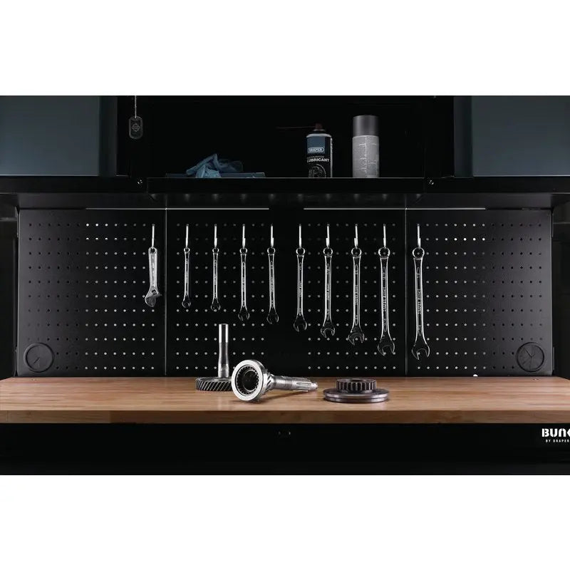 BUNKER® Roller Workstation With Workbench, 10 Drawer 56", Grey Draper Tools