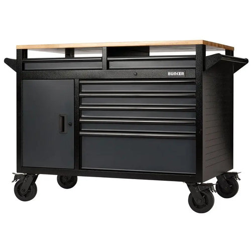 BUNKER® Multi-functional Workbench Roller Tool Cabiner 14 Drawer, 48", Grey Draper Tools