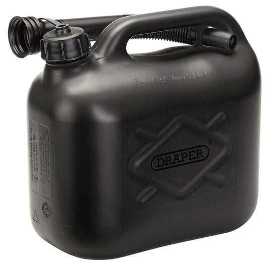 Draper Plastic Fuel Can 5L Black