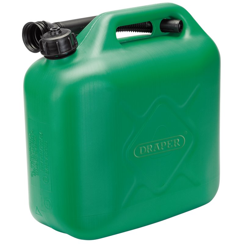 Draper Plastic Fuel Can 10L Green