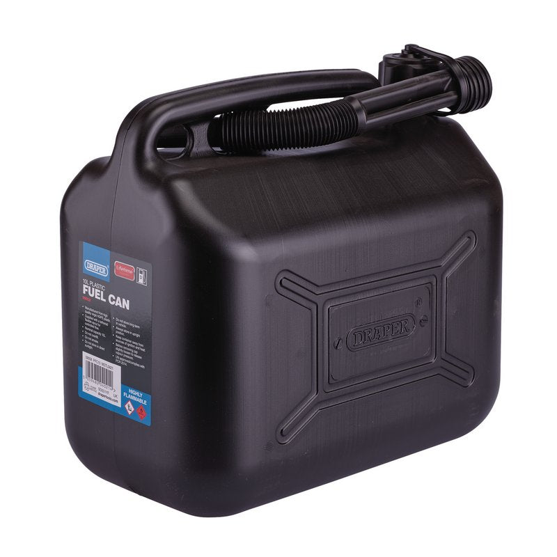 Draper Plastic Fuel Can 10L Black