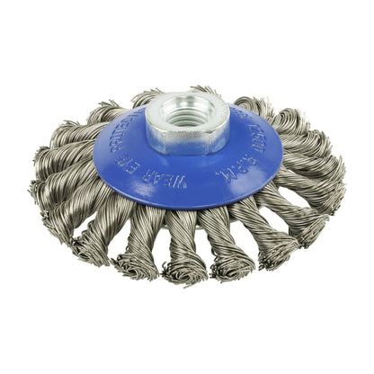 Timco Angle Grinder Bevel Brush - Twisted Knot Stainless Steel - Diameter mm 100 - Wire Thickness mm 0.5